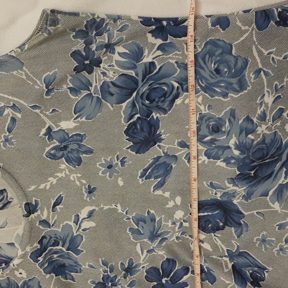 CLE Paris Floral Bodycon Tank Maxi Dress VTG Y2K 90s Blue White S/M - Picture 12 of 16